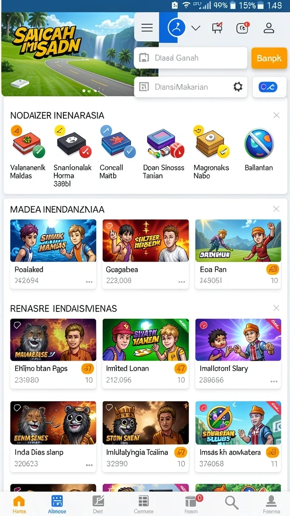 rt99 - Tangkapan layar menunjukkan karakter utama dalam misi mengumpulkan item.